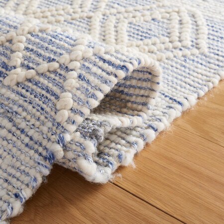 Safavieh 6 x 6 ft. Natural Hand Woven Round Area Rug; Ivory & Blue NAT297M-6R